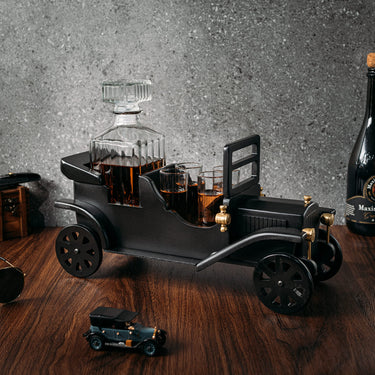 Old Fashioned Car Whiskey Decanter Set, Model T, Very Large 15